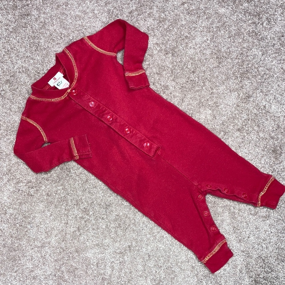 5/$20 Red envelope 0/6 months red union suit
